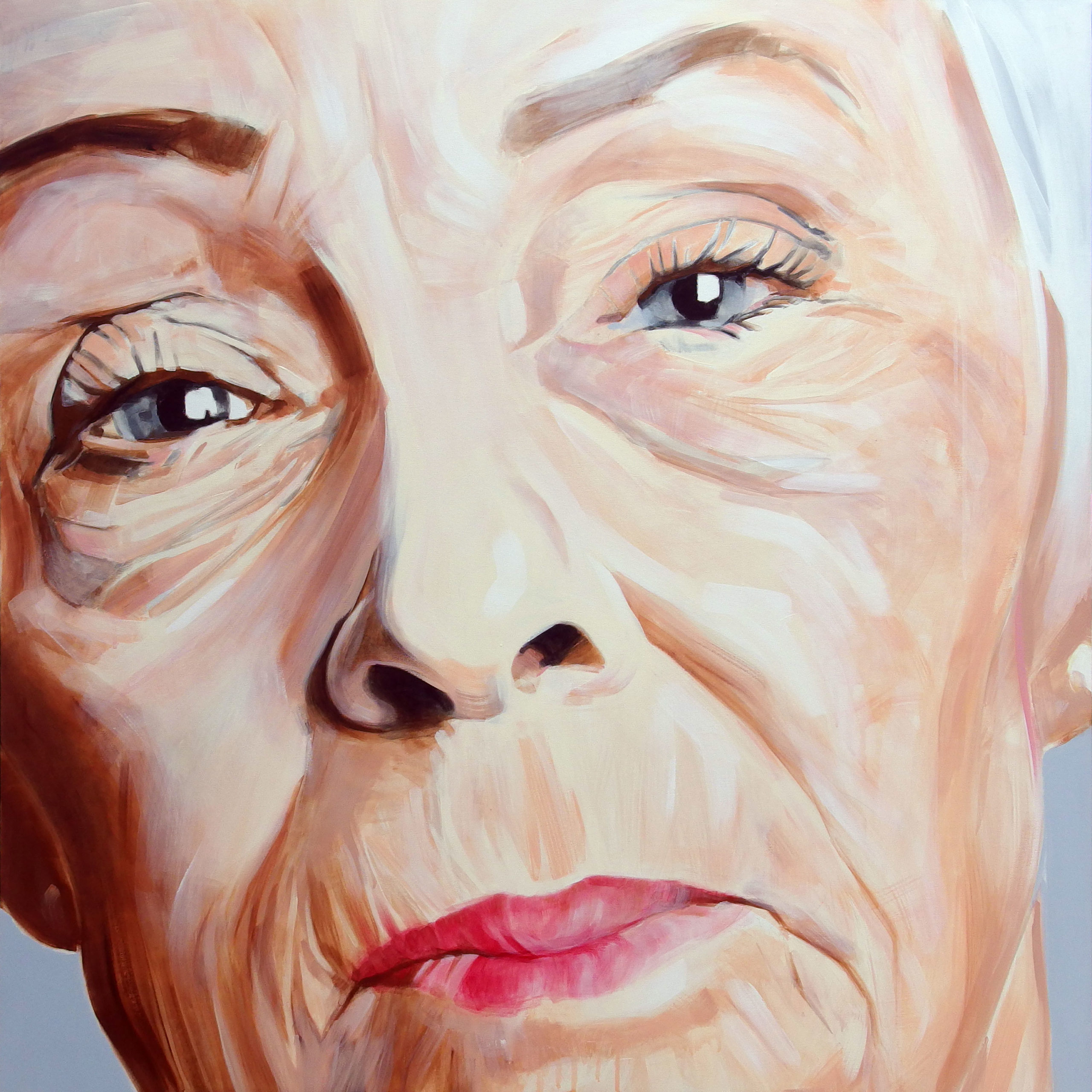 Portrait à l'acrylique sur toile d'une habitante, native, de Brisbane Australie